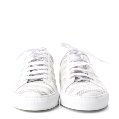 Givenchy Calfskin Logo Chain Print Urban Street Sneakers 39 White 2 of 11