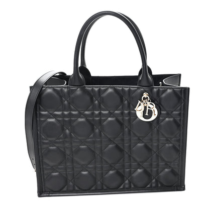 Christian Dior Calfskin Macro Cannage Medium Book Tote Black 1 of 9