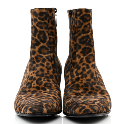 Saint Laurent Mens Vassili Suede Leopard Boots 45 2 of 8