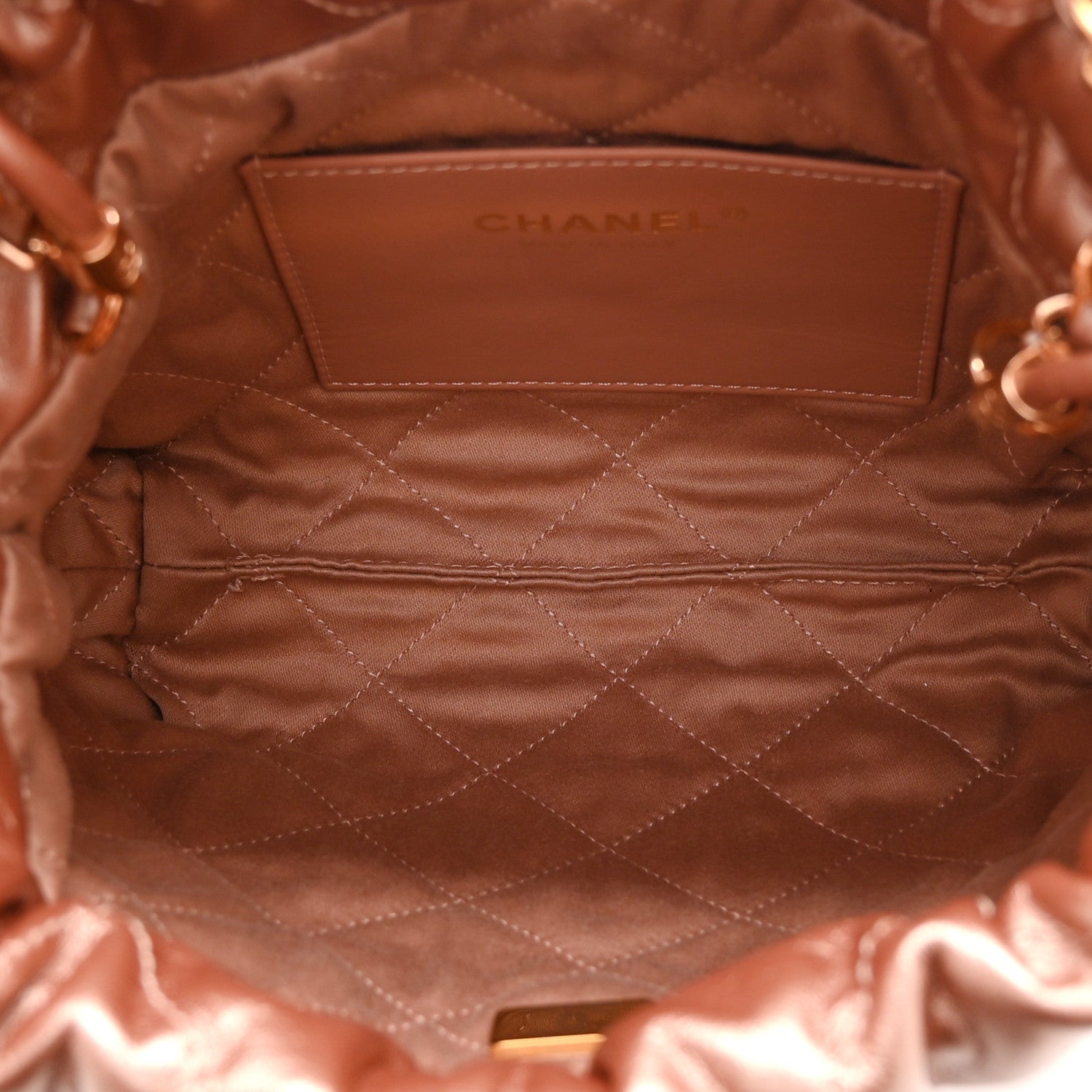 Chanel Metallic Calfskin Quilted Mini Chanel 22 Copper 5 of 11