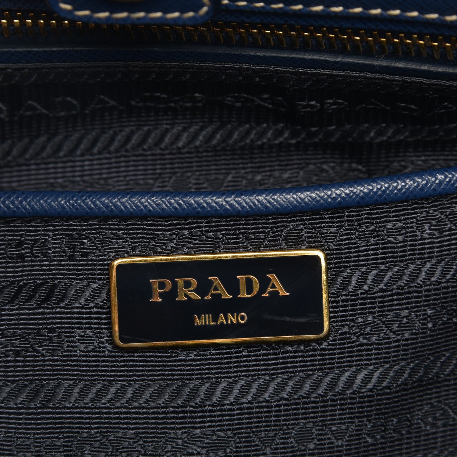 Prada Saffiano Bi-Color Tote Bleuette Turchese 6 of 12