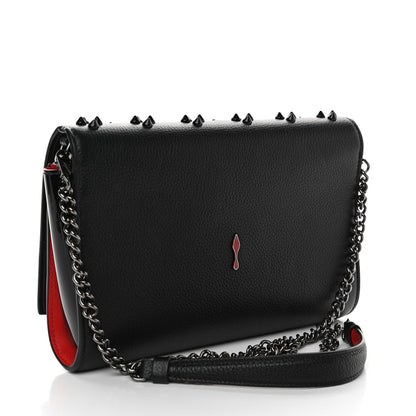 Christian Louboutin Calfskin Spikes Loubinthesky Paloma Clutch Black 3 of 10