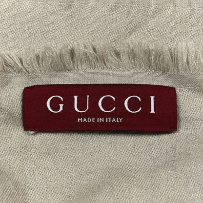 Gucci Wool Silk Jacquard GG Monogram Square Shawl Grey 4 of 6