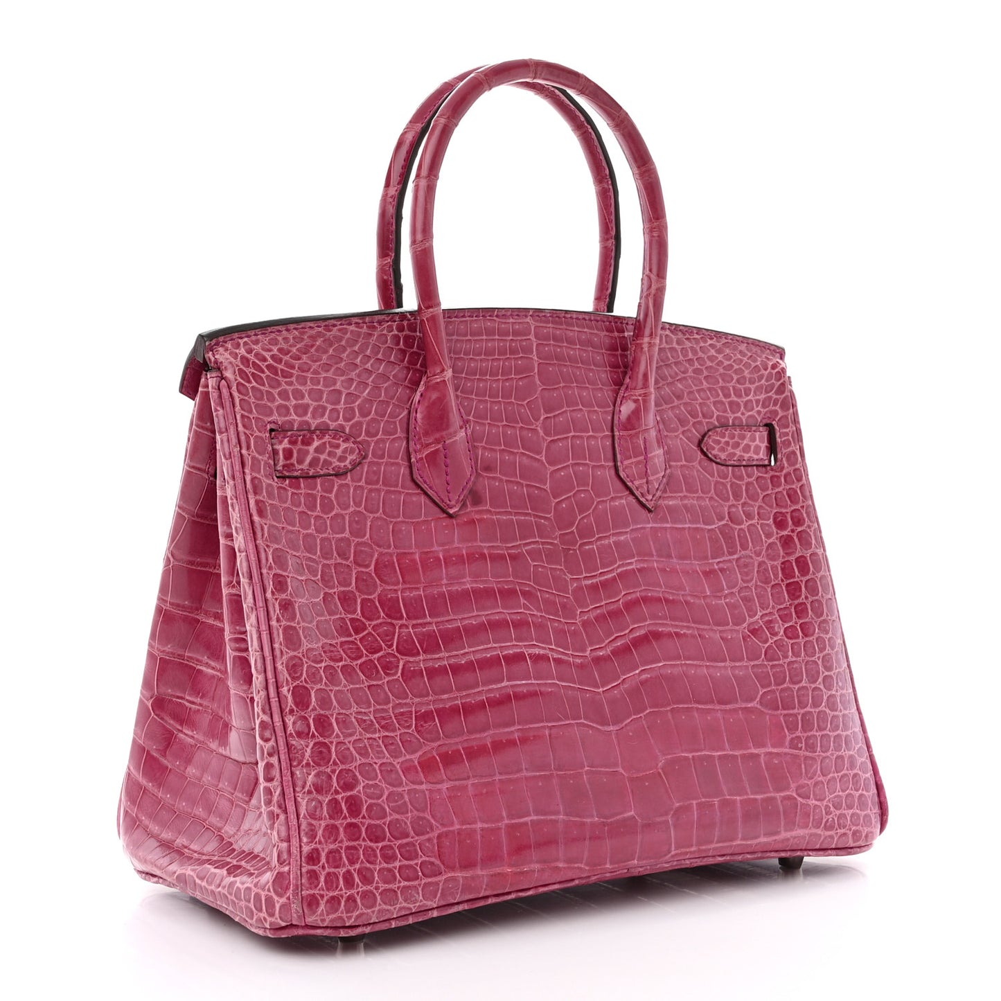 Shiny Porosus Crocodile Birkin 30 Rose Tyrien