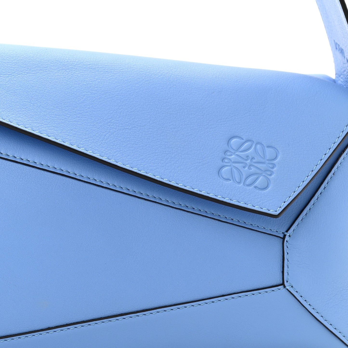 Calfskin Puzzle Hobo Celestine Blue
