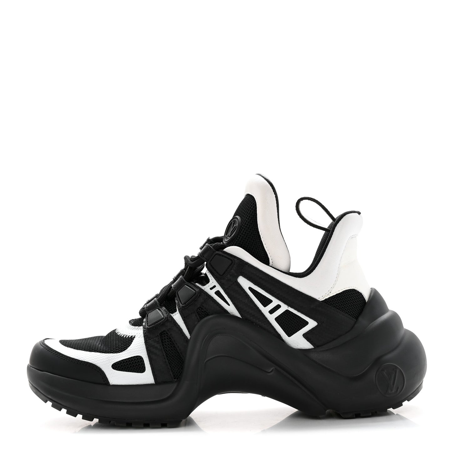 Calfskin Technical Nylon LV Archlight Sneakers 37 Black White