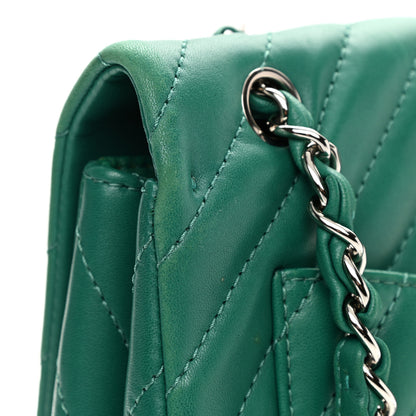 Chanel Lambskin Chevron Quilted Maxi Single Flap Green 14 of 15