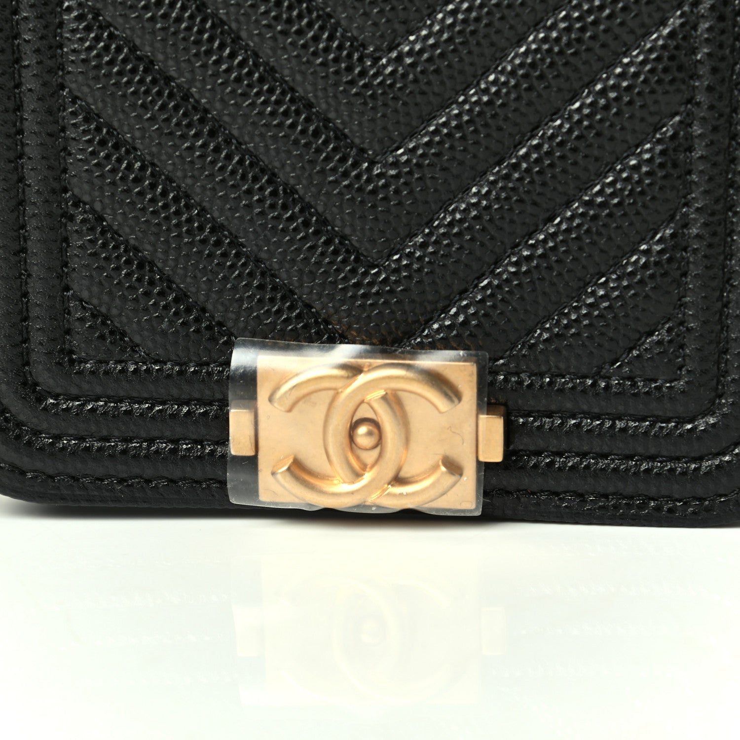 Chanel Caviar Chevron Quilted Boy Flap Waist Belt Bag Black 5 of 5