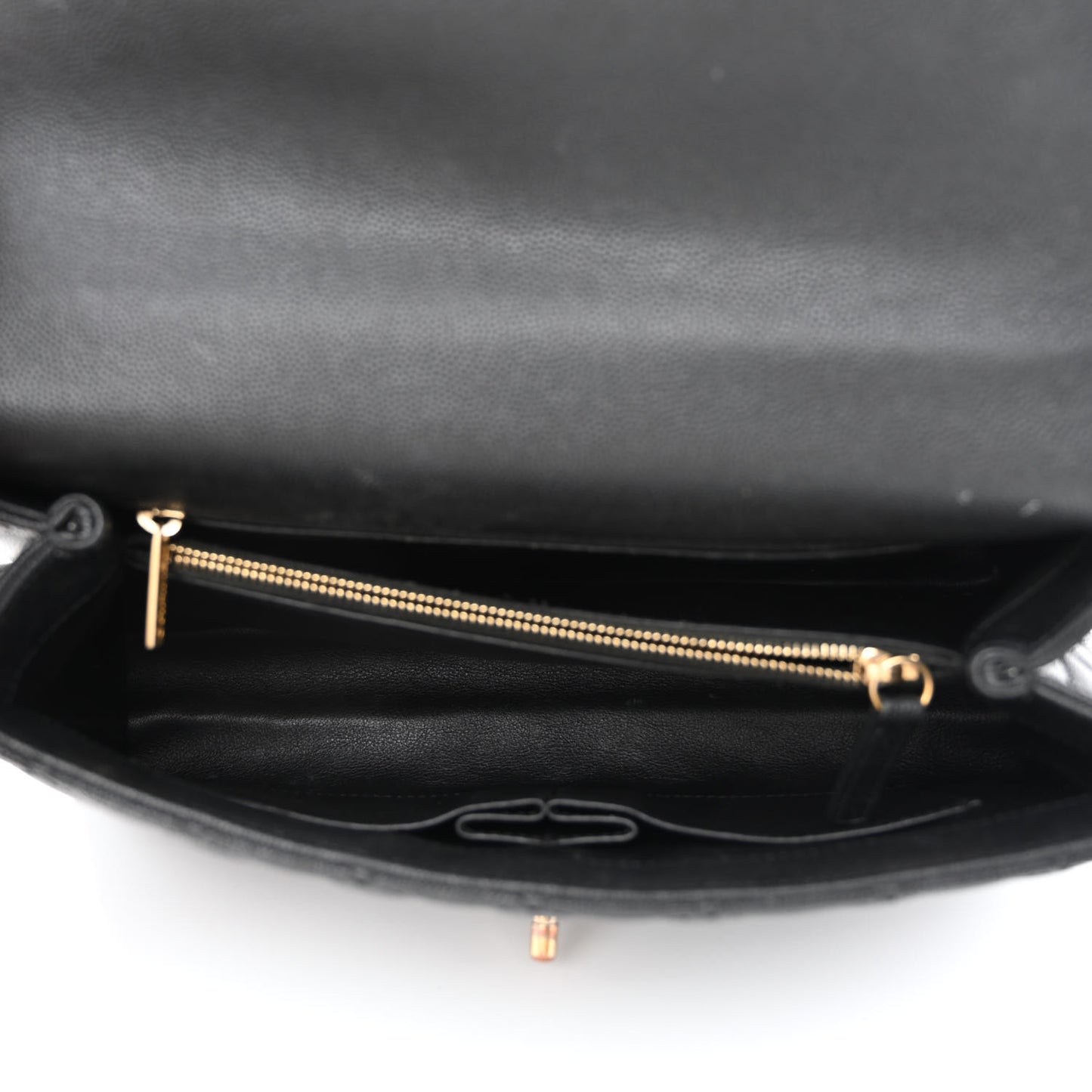 Caviar Lizard Embossed Quilted Small Coco Handle Flap Black