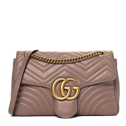 Gucci Calfskin Matelasse Medium GG Marmont Shoulder Bag Porcelain Rose 1 of 9