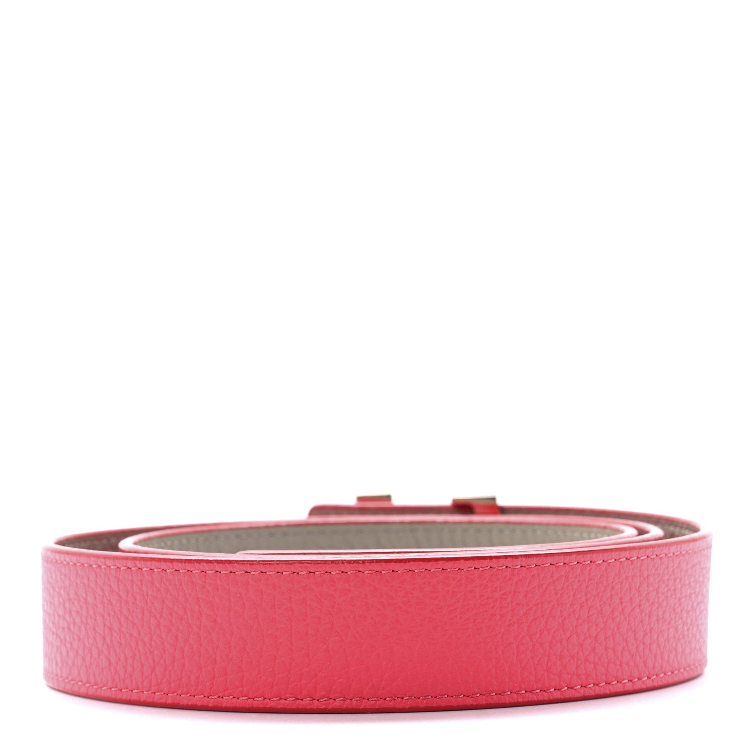 Louis Vuitton Taurillon Calfskin 30mm LV Initiales Reversible Belt 85 34 Pink Grey 2 of 5
