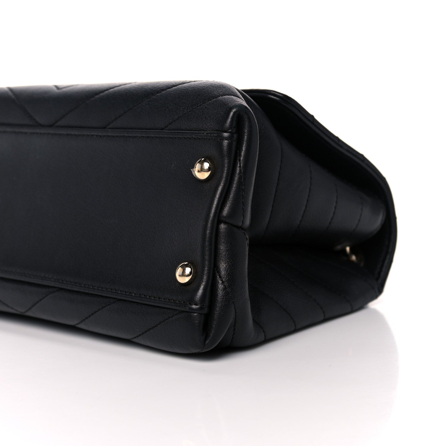 Chanel Grained Calfskin Small Chevron Chic Top Handle Flap Black 9 of 17