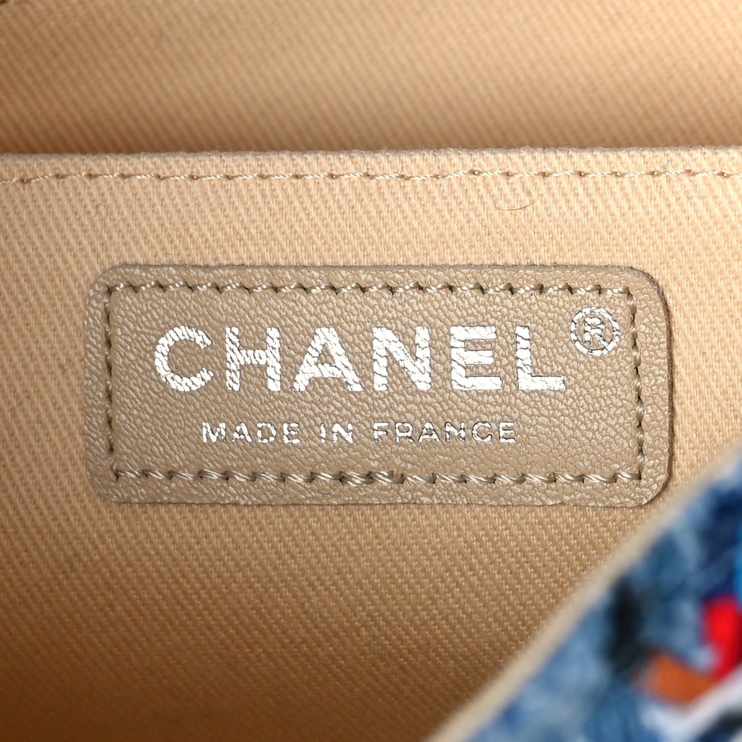Woven Denim Medium Flap Multicolor