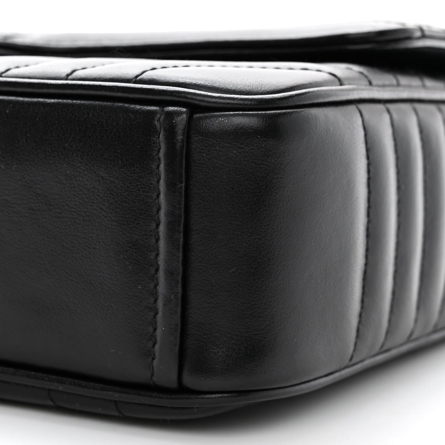 Soft Calfskin Impunture Diagramme Medium Chain Flap Shoulder Bag Black