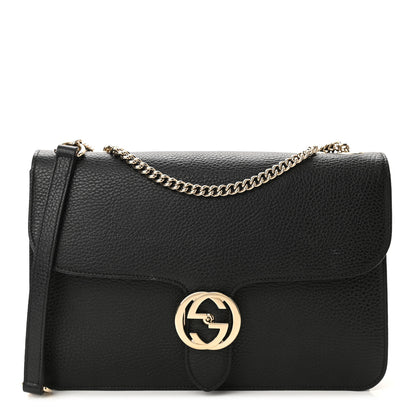 Gucci Dollar Calfskin Interlocking G Shoulder Bag Black 1 of 10