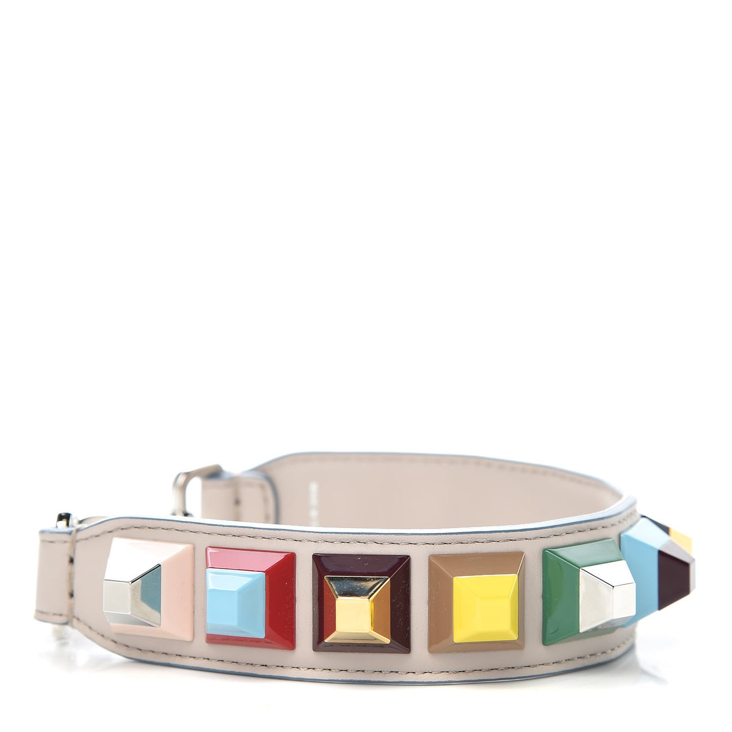 Vitello Dolce Plexiglass Studded Mini Strap You Grigio Polvere Multicolor