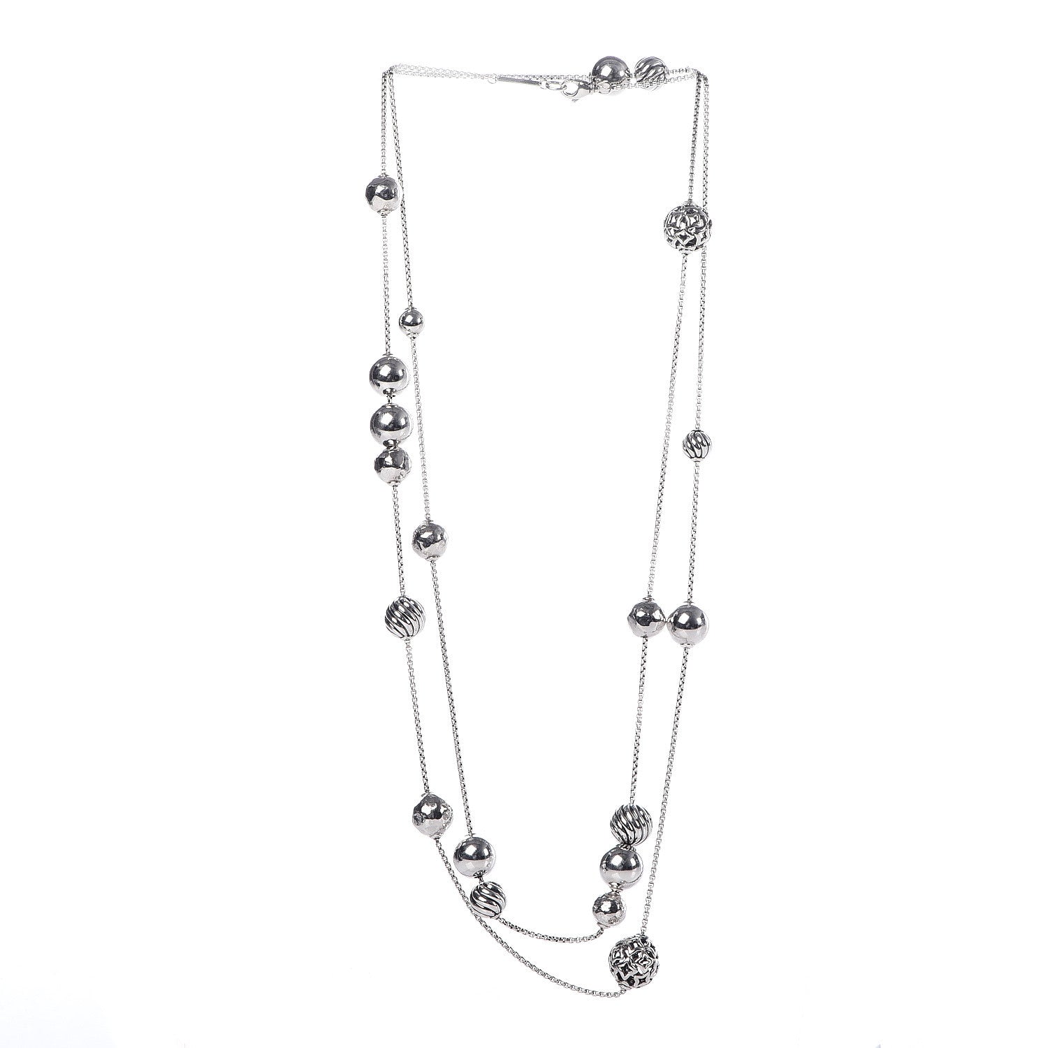 David Yurman Sterling Silver Elements Station Necklace 3 of 4