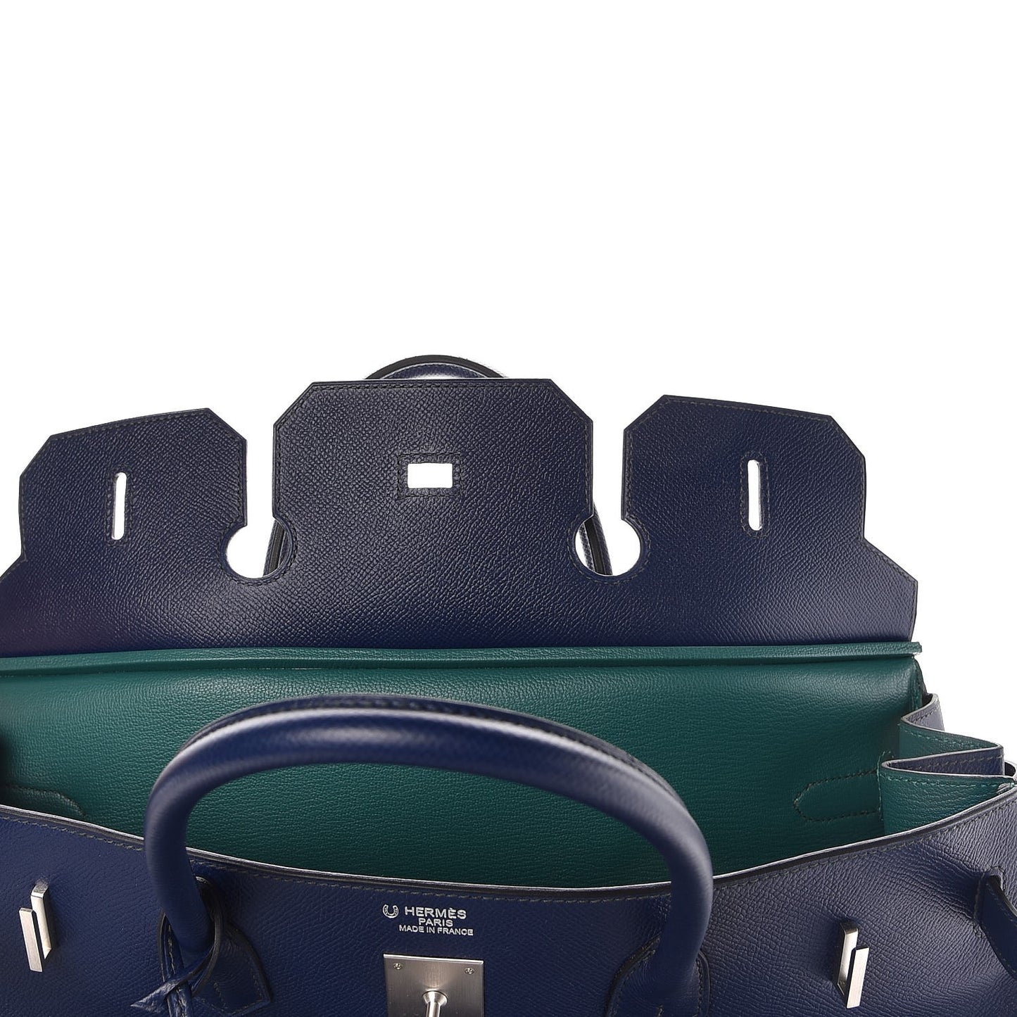 Epsom Horseshoe Birkin 40 Bleu Saphir Malachite