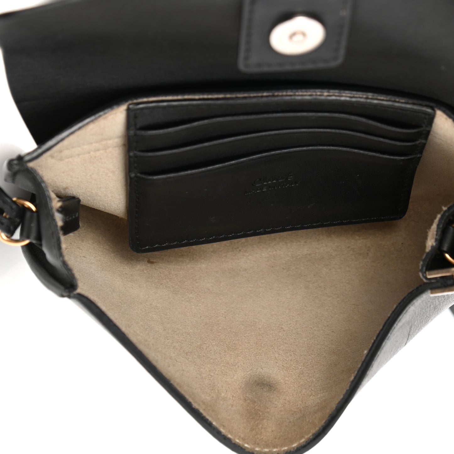 Suede Calfskin Mini Faye Shoulder Bag Black
