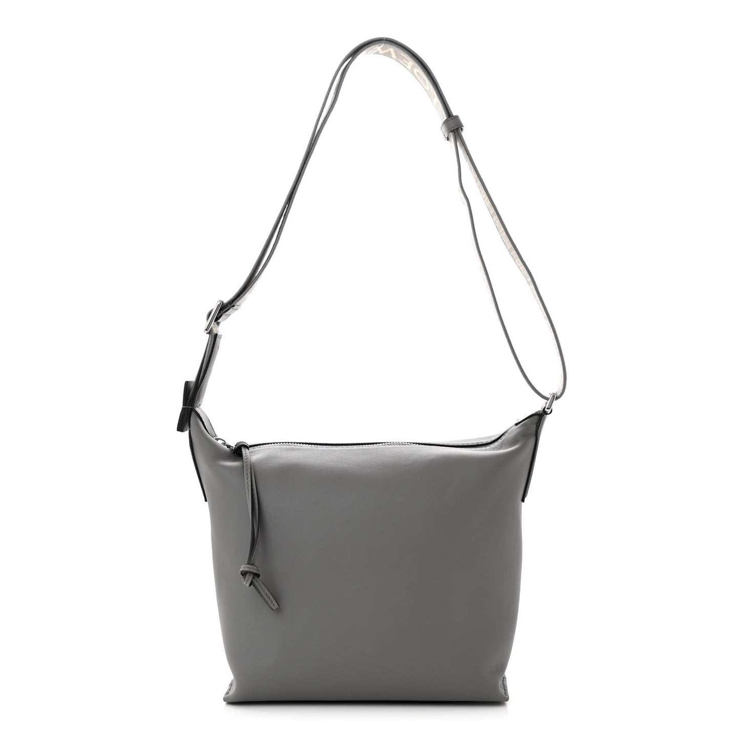 Supple Smooth Calfskin Jacquard Small Cubi Crossbody Bag Asphalt Grey