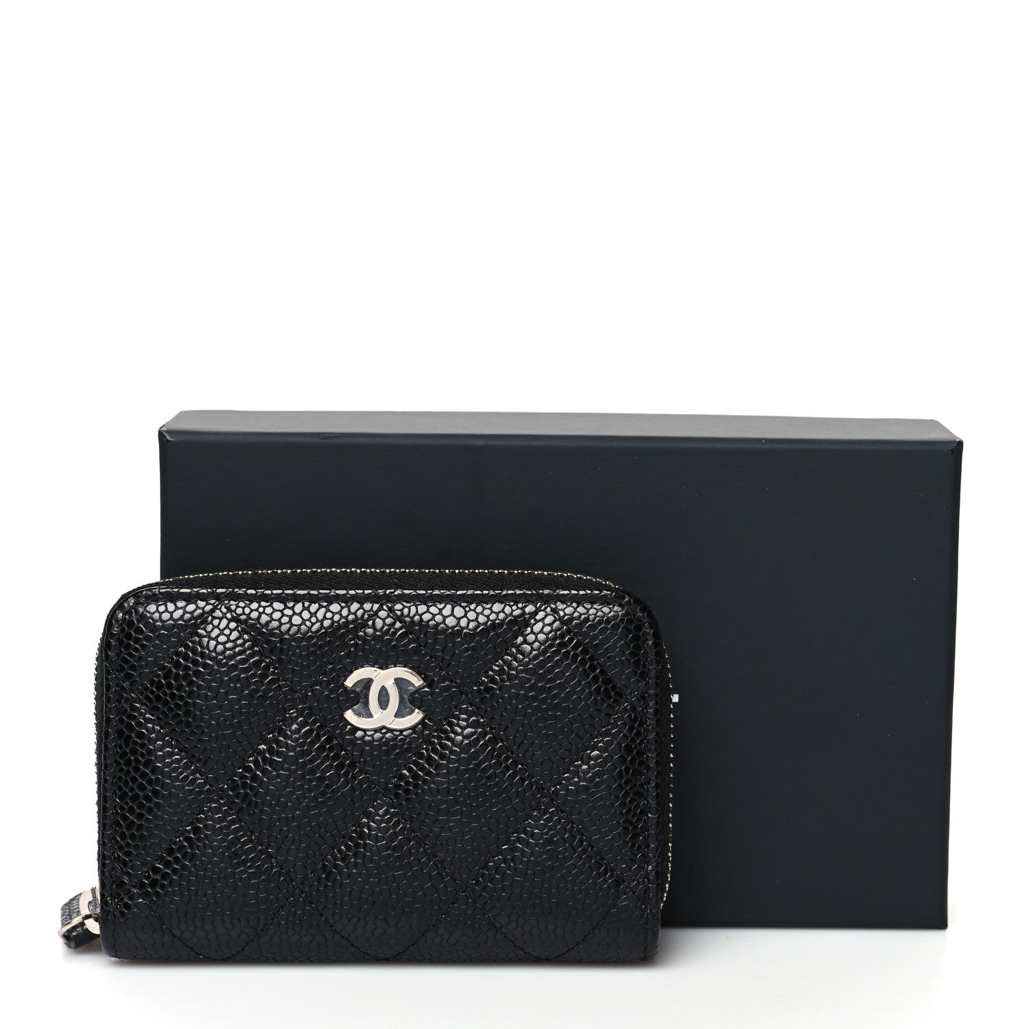 Chanel Caviar Quilted Zip Coin Purse Black 11 of 11