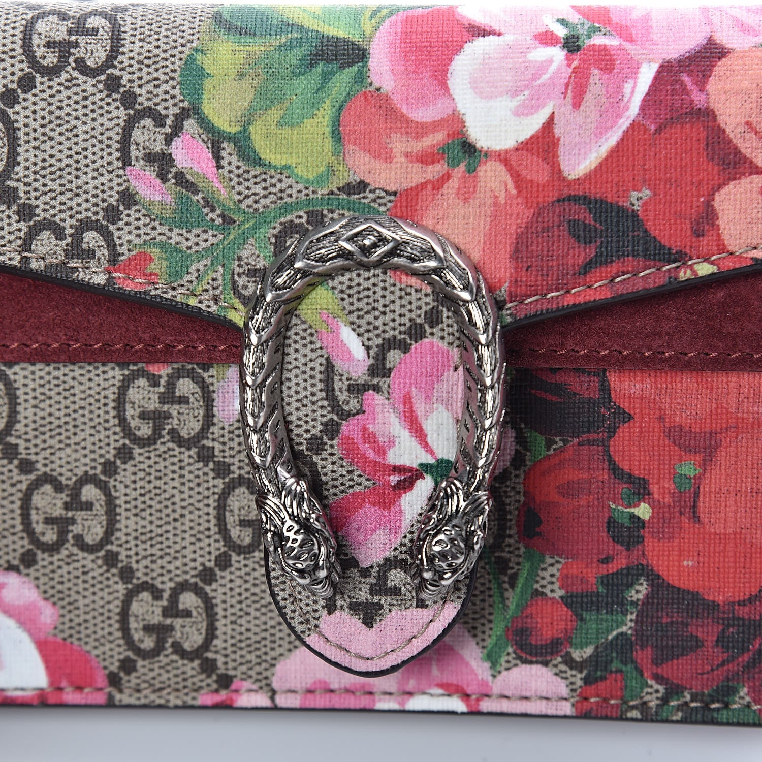 Gucci GG Supreme Monogram Blooms Super Mini Dionysus Shoulder Bag Beige Multicolor Dry Rose 9 of 9
