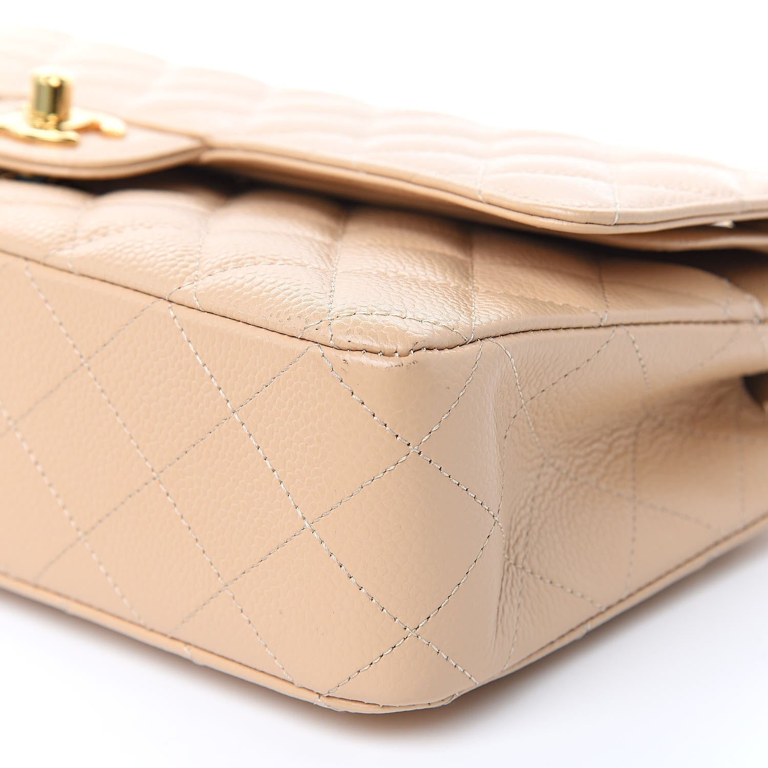 Chanel Caviar Quilted Medium Double Flap Beige Clair 9 of 11