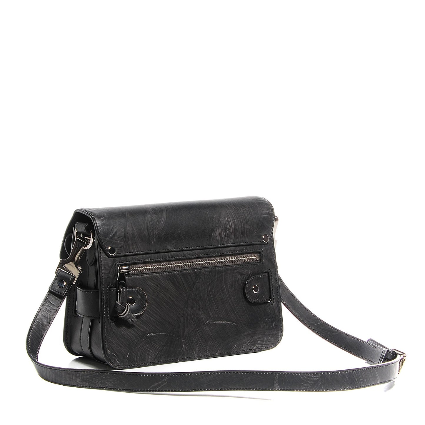 Smooth Chalkboard Calfskin PS11 Mini Classic Shoulder Bag Dark Grey