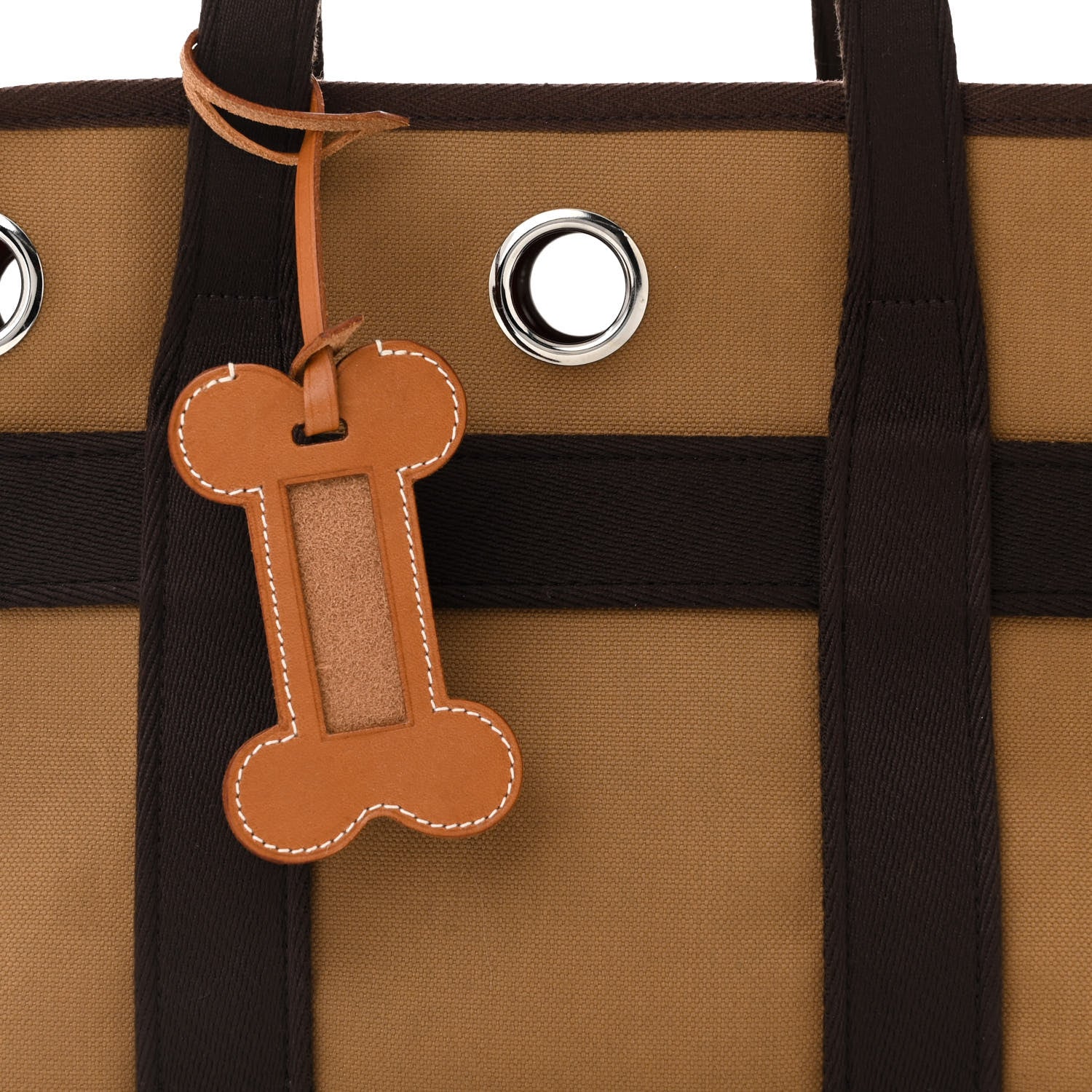 Hermes Polyamide Cotton Carrying Dog Bag Fauve Feu 9 of 13