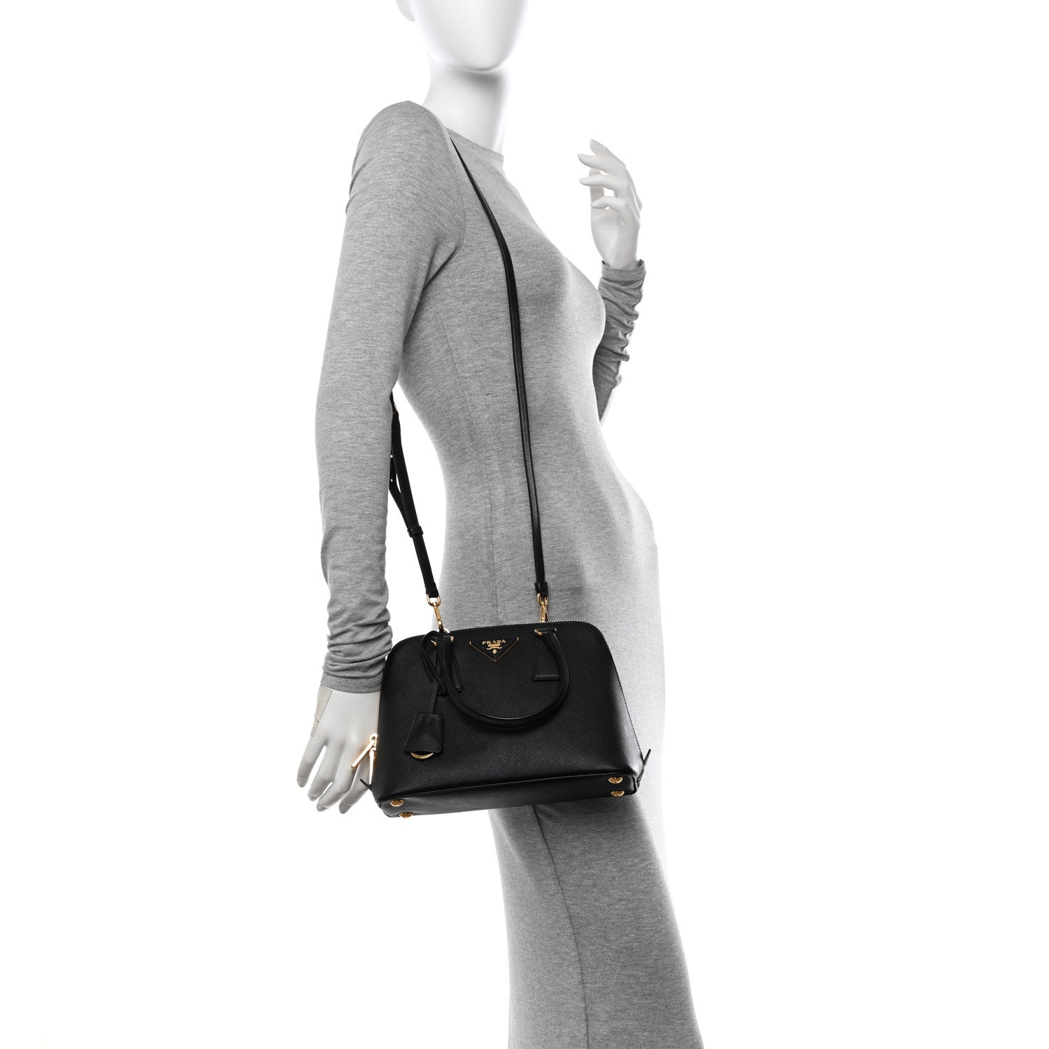 Prada Saffiano Lux Small Promenade Tote Black 2 of 11