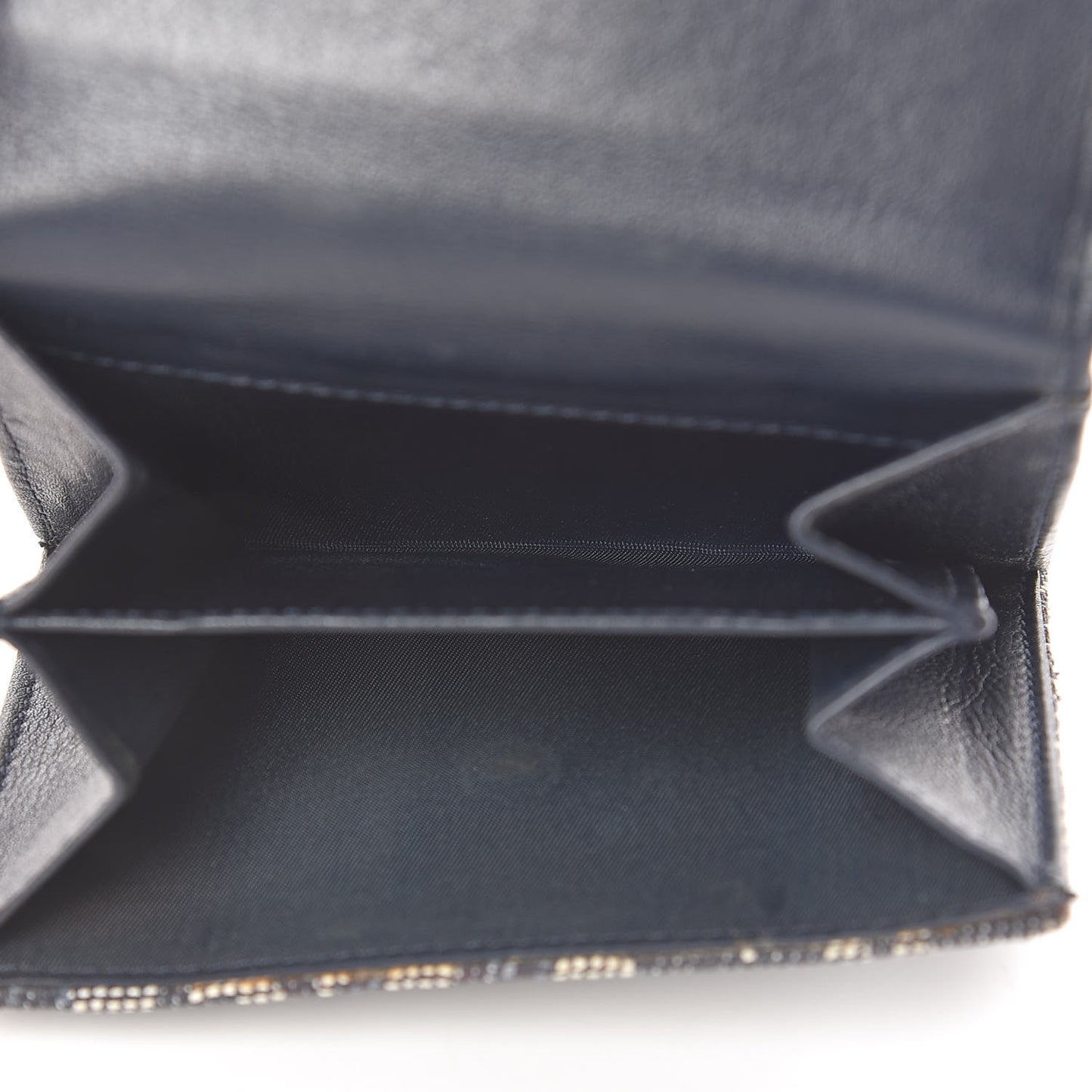 Monogram Compact Wallet Navy