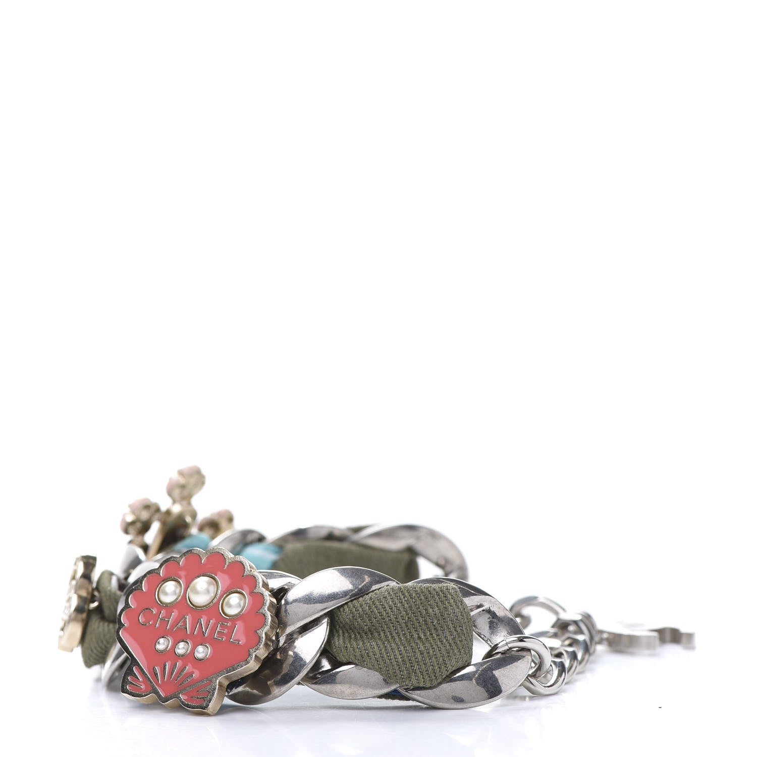 Chanel Fabric Cuba CC Chain Bracelet 3 of 8