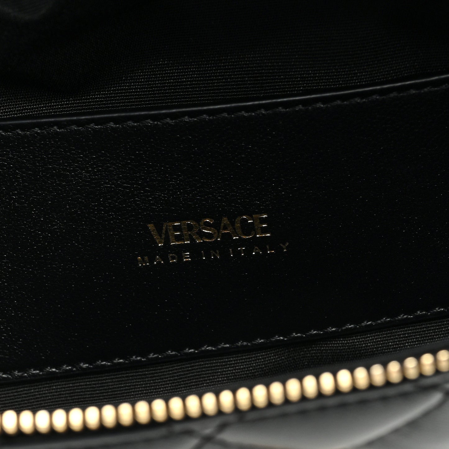 Nappa Quilted Medusa Belt Bag Black