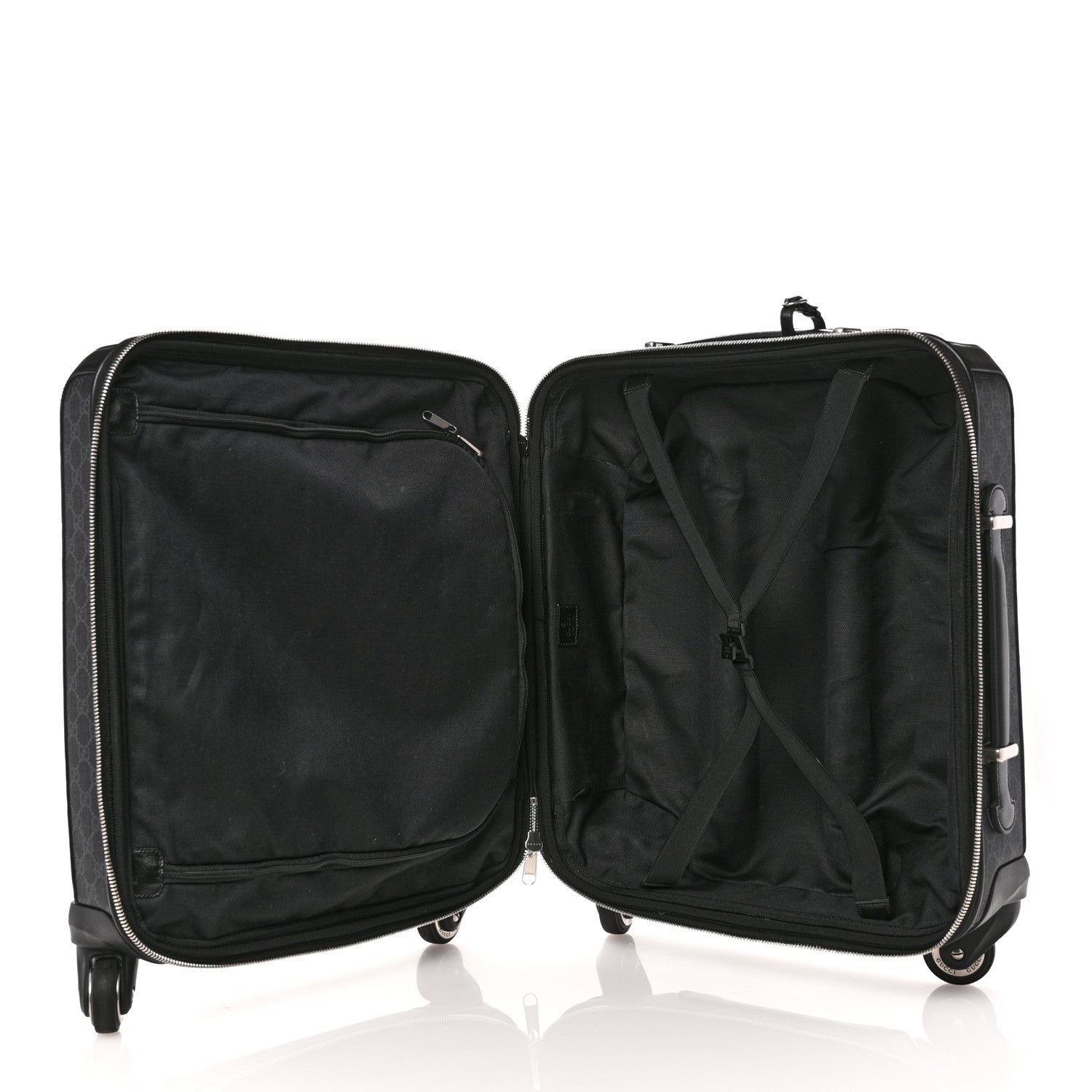 Gucci GG Supreme Monogram Calfskin Carry On Trolley Black 4 of 8