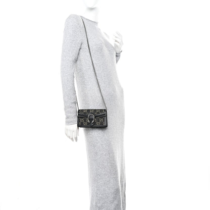 Gucci Jacquard Black Denim GG Monogram Super Mini Dionysus Shoulder Bag Black Ivory 2 of 9
