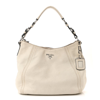 Prada Vitello Daino Hobo White 1 of 26