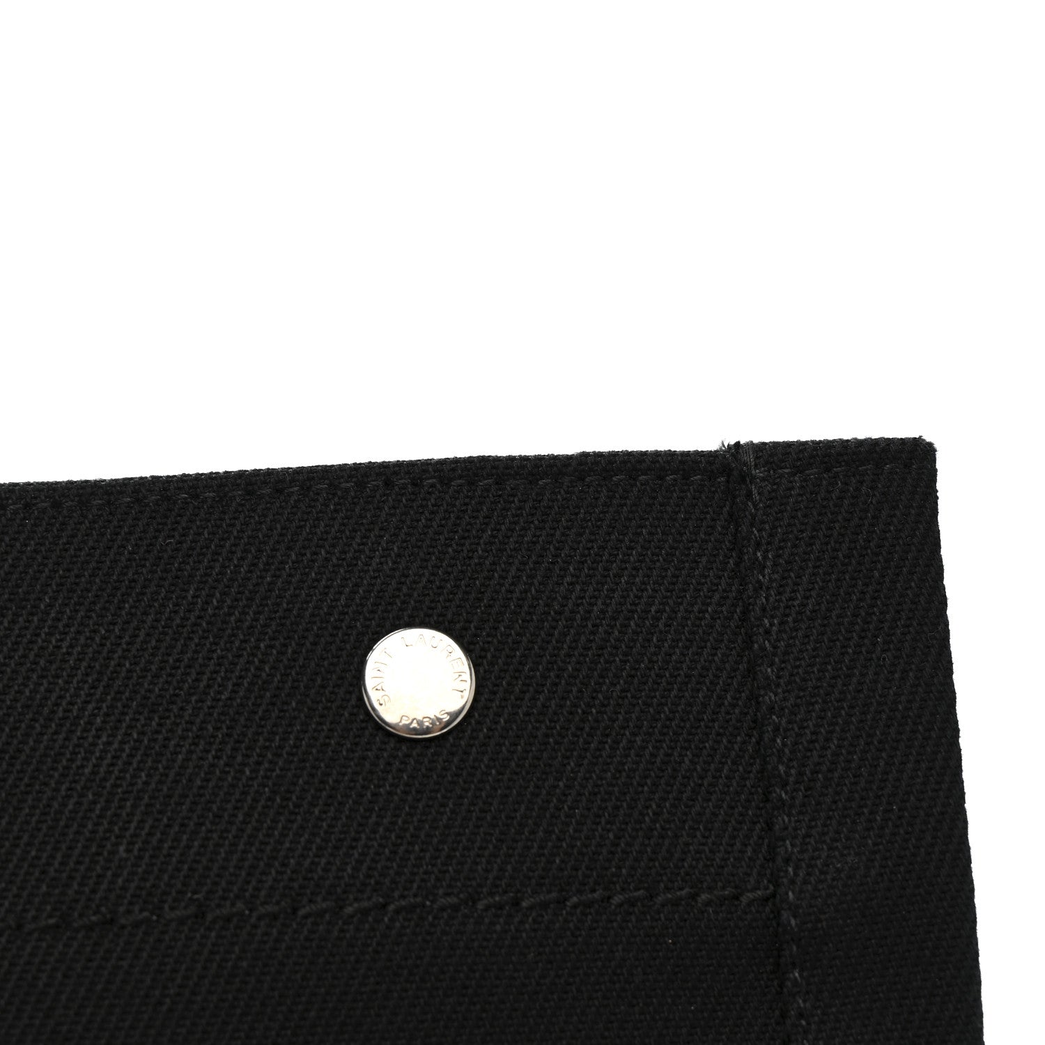 Saint Laurent Linen Calfskin Rive Gauche Tote Black 11 of 12