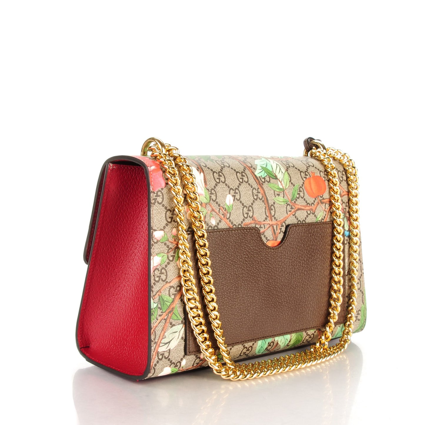 GG Supreme Monogram Tian Medium Padlock Shoulder Bag Beige Multicolor New Acero