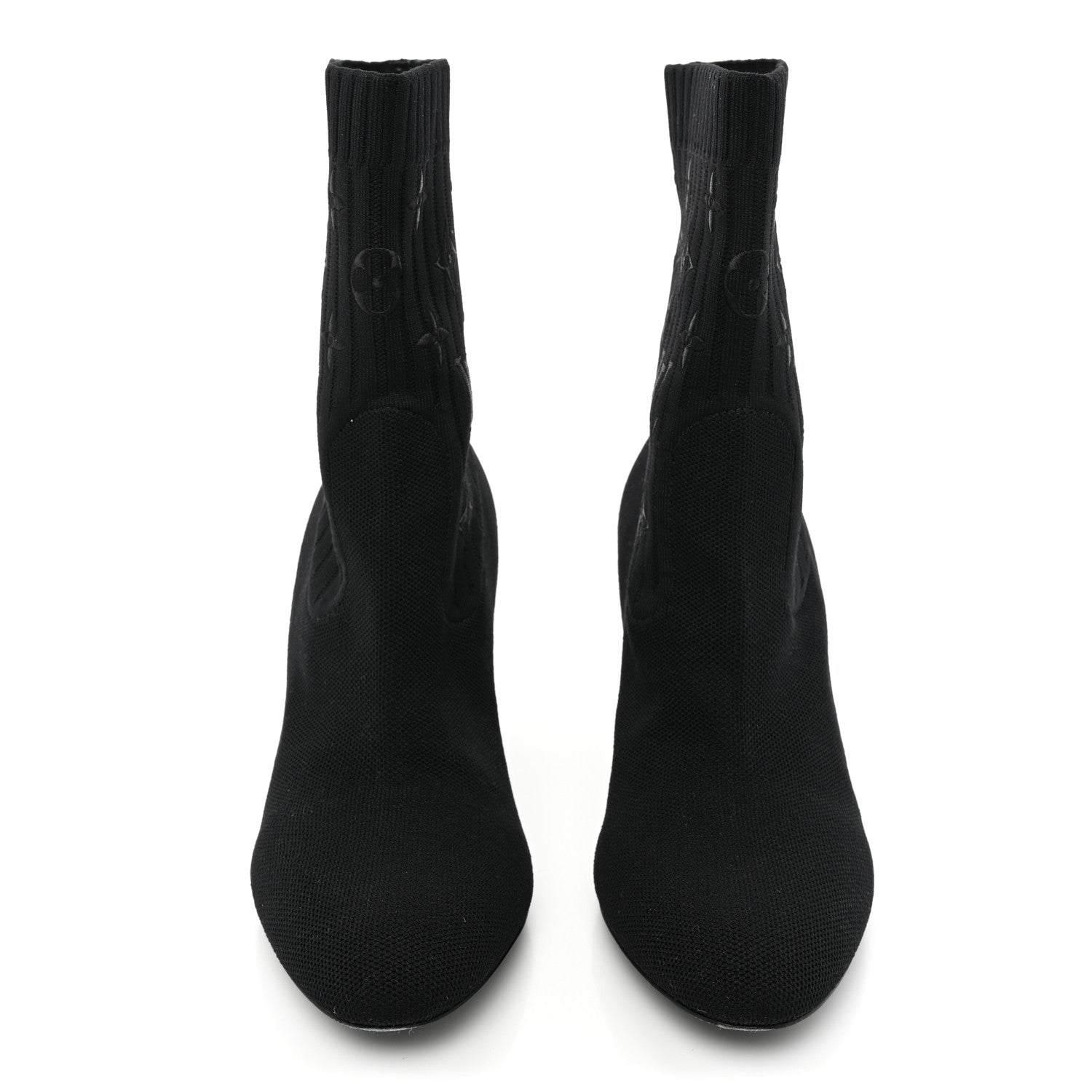 Louis Vuitton Monogram Stretch Fabric Silhouette Ankle Boots 38 Black 2 of 7