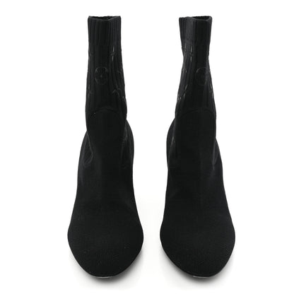 Louis Vuitton Monogram Stretch Fabric Silhouette Ankle Boots 38 Black 2 of 7