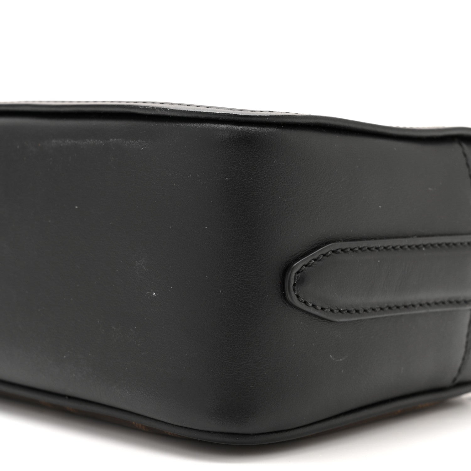Fendi Glazed Fabric Vitello Century FF 1974 Stamp Patch Camera Case Mogano Panna Black 9 of 9