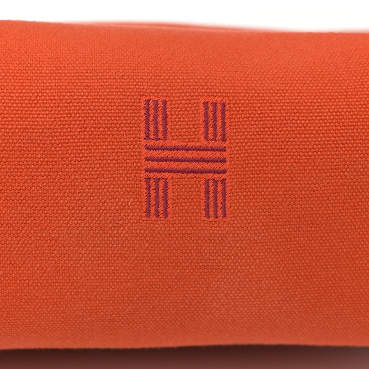Hermes Canvas Small Bride-A-Brac Pouch Orange Burgundy 7 of 9