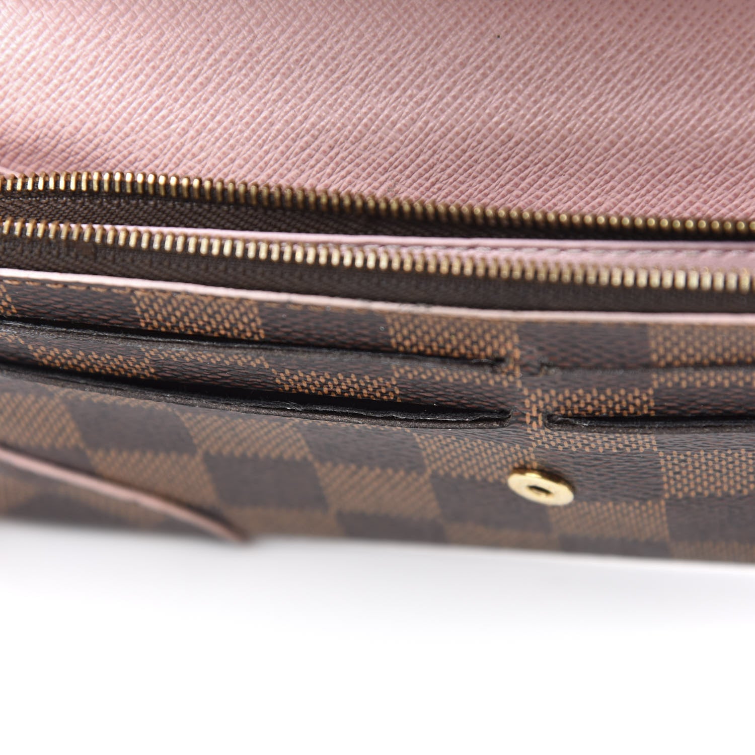 Louis Vuitton Damier Ebene Caissa Wallet Rose Ballerine 7 of 8