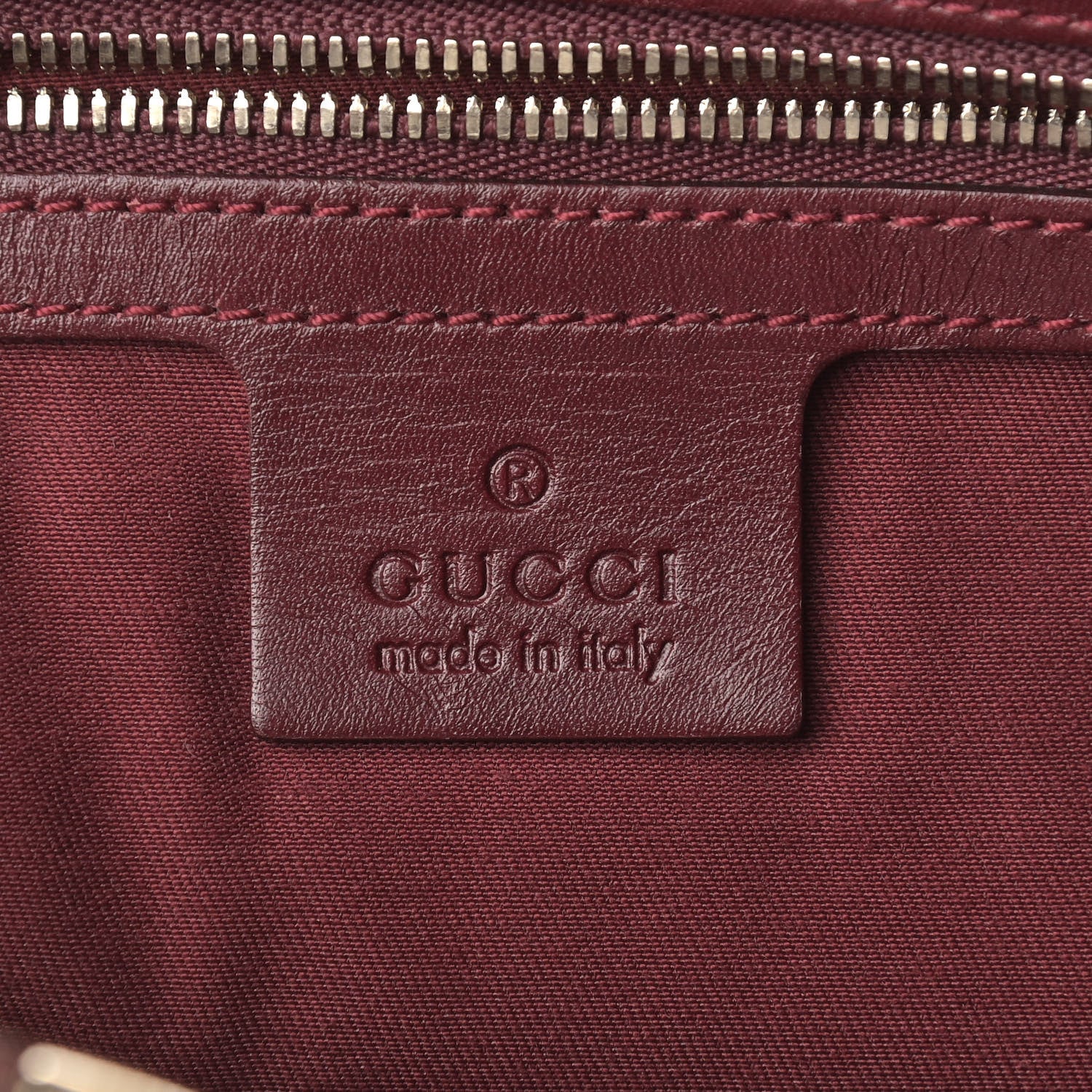 Gucci Calfskin Horsebit Embossed Glam Hobo Burgundy 6 of 11