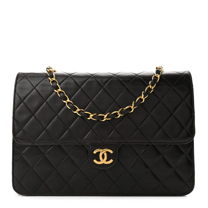 Chanel Lambskin Quilted Medium Single Flap Black 1 of 9