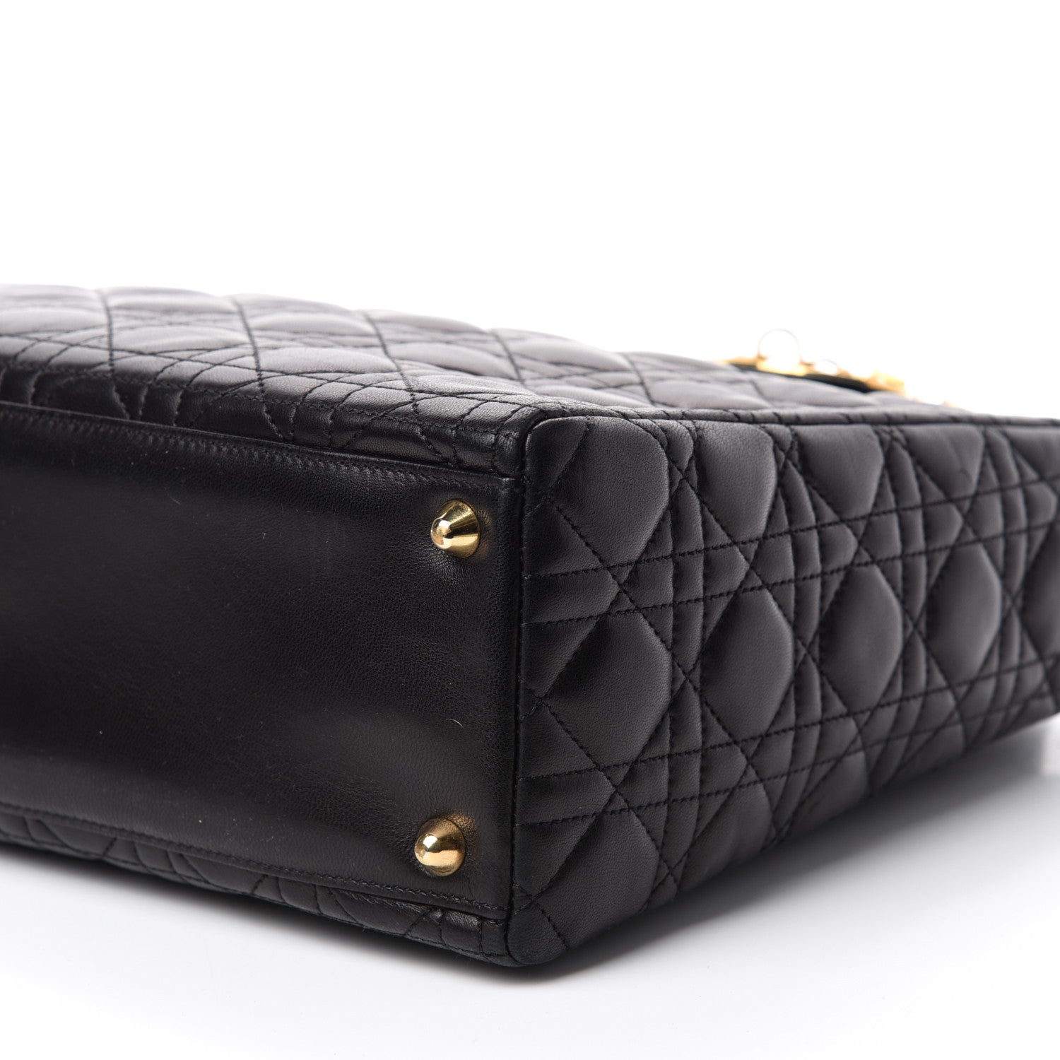 Christian Dior Lambskin Cannage Large Lady Dior Black 7 of 12
