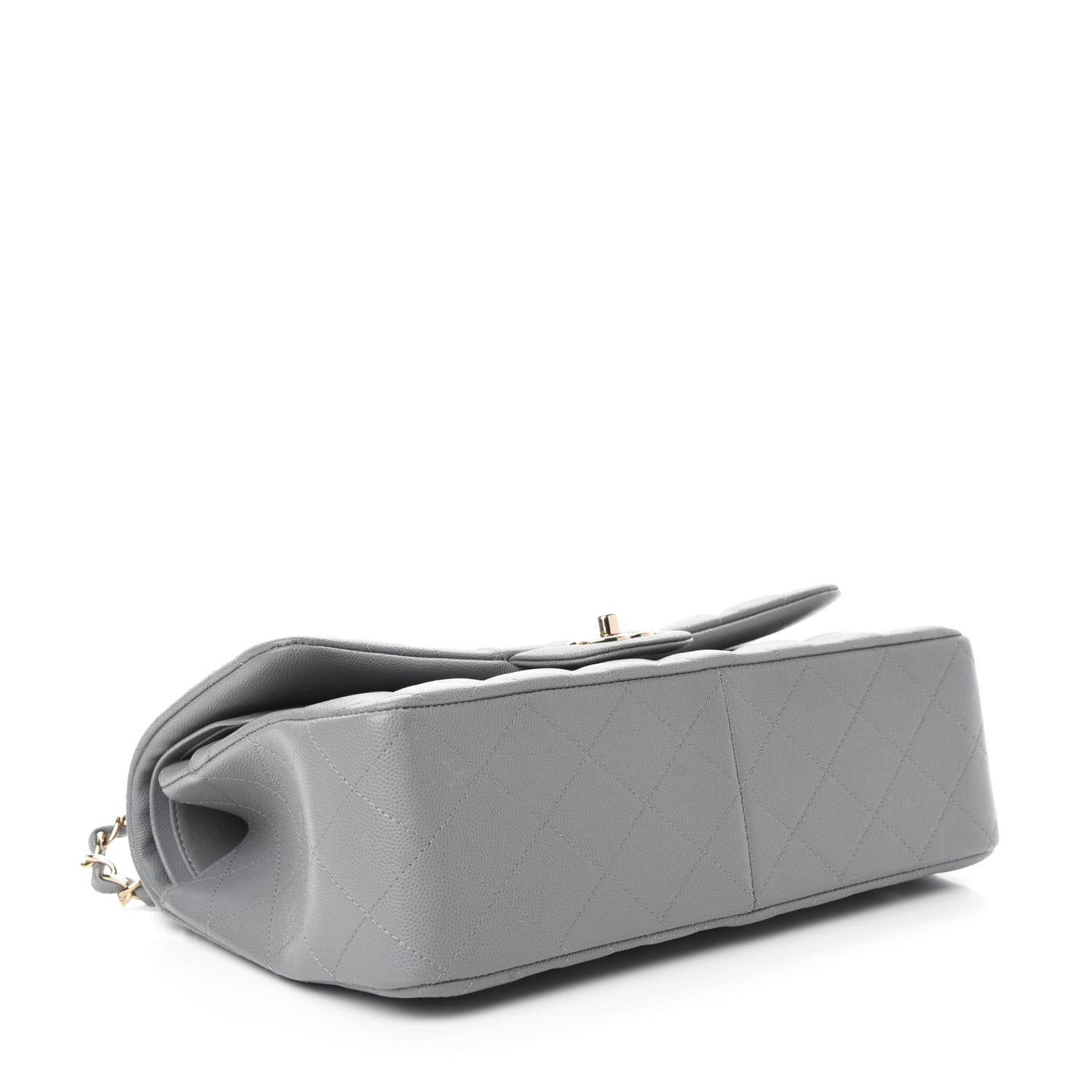 Chanel Caviar Quilted Jumbo Double Flap Grey 4 of 10