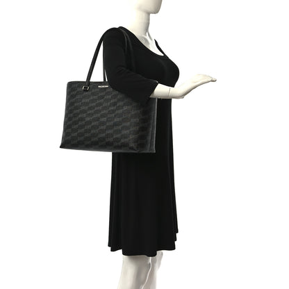 Balenciaga Coated Canvas BB Monogram Medium Signature East West Shopper Bag Black Grey 2 of 9