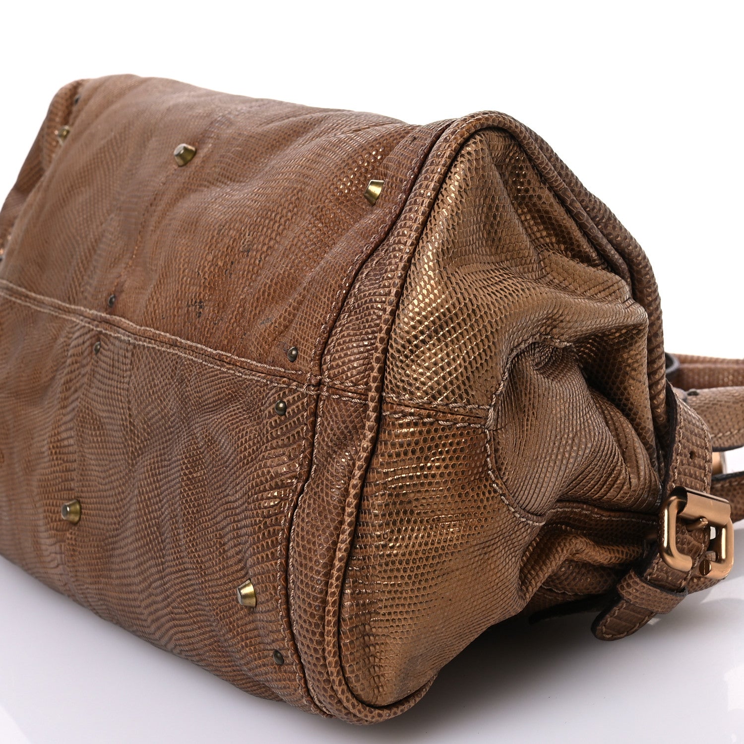 Chloe Lizard Medium Paddington Satchel Bronze 10 of 12