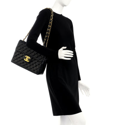 Chanel Lambskin Quilted Jumbo Single Flap Black 2 of 13